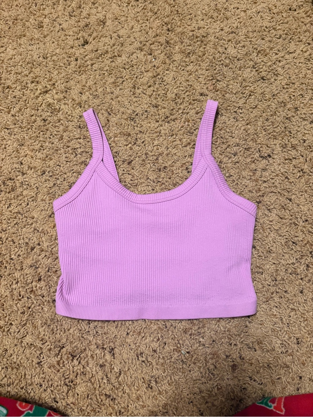 SHEIN Lilac Ribbed Crop Tank Top